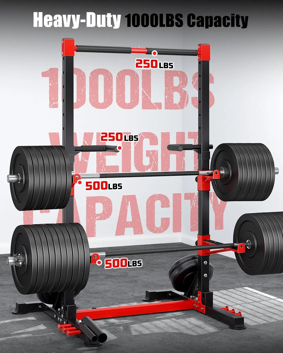 Smith Machine & Squat Rack Combo, Multi-Functional Power Racks with Adjustable Width & Pull-Up Bar, Cable Crossover, Customized