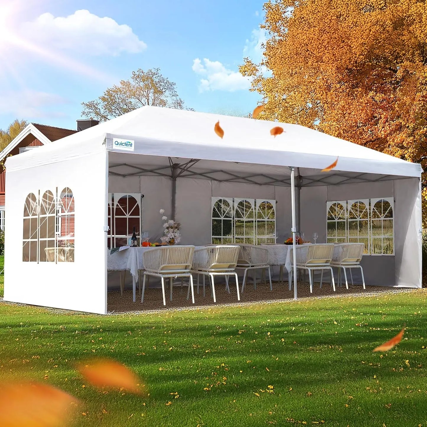 10x20 Pop up Canopy Tent with Sidewalls Windows Waterproof for Outdoor Party Wedding, Custom