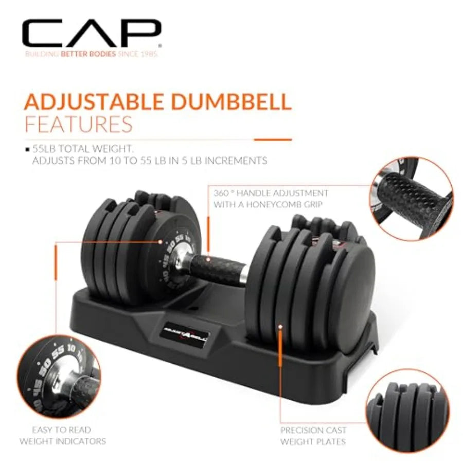 Adjustable Dumbbells 25 lb Pair with Contoured Full Rotation Handle Honeycomb Chrome and Black Handle for Home Gym Use