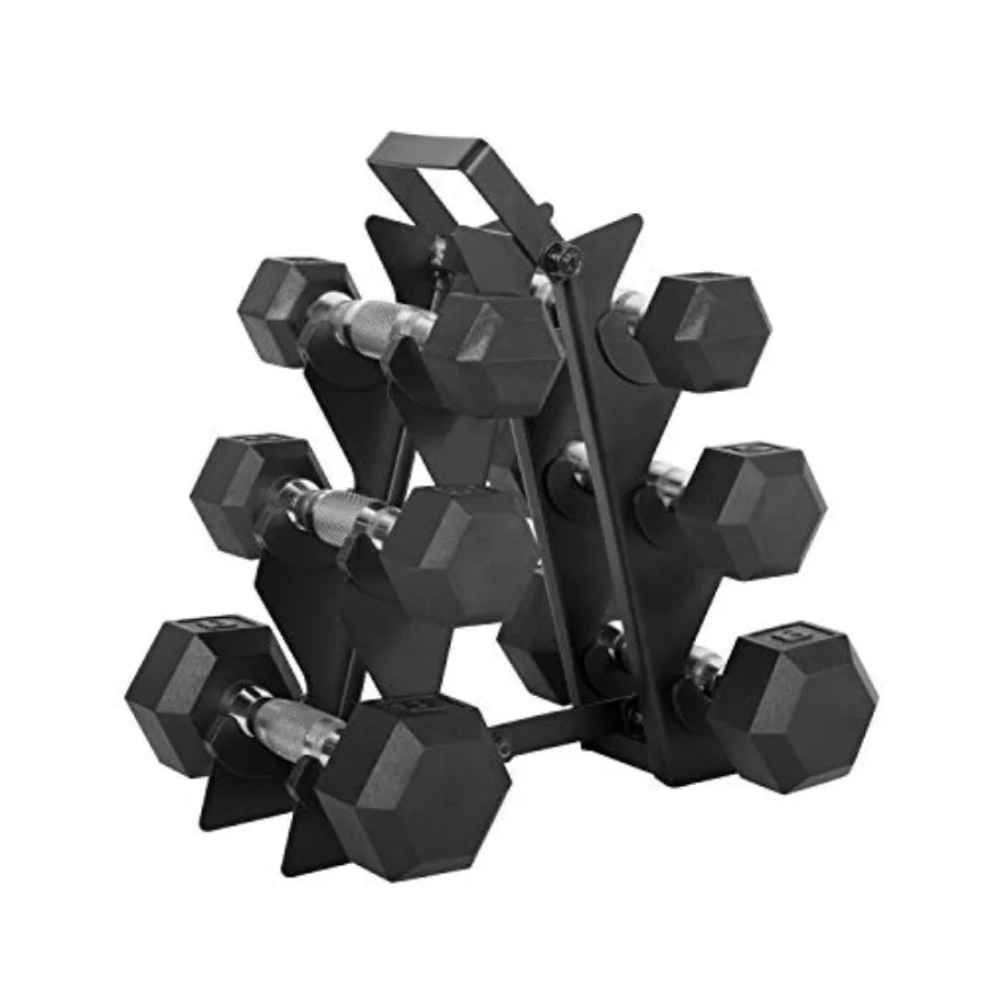 Coated Hex Dumbbell Set for Home Gym Use Black Durable Coating Adjustable Weight Range