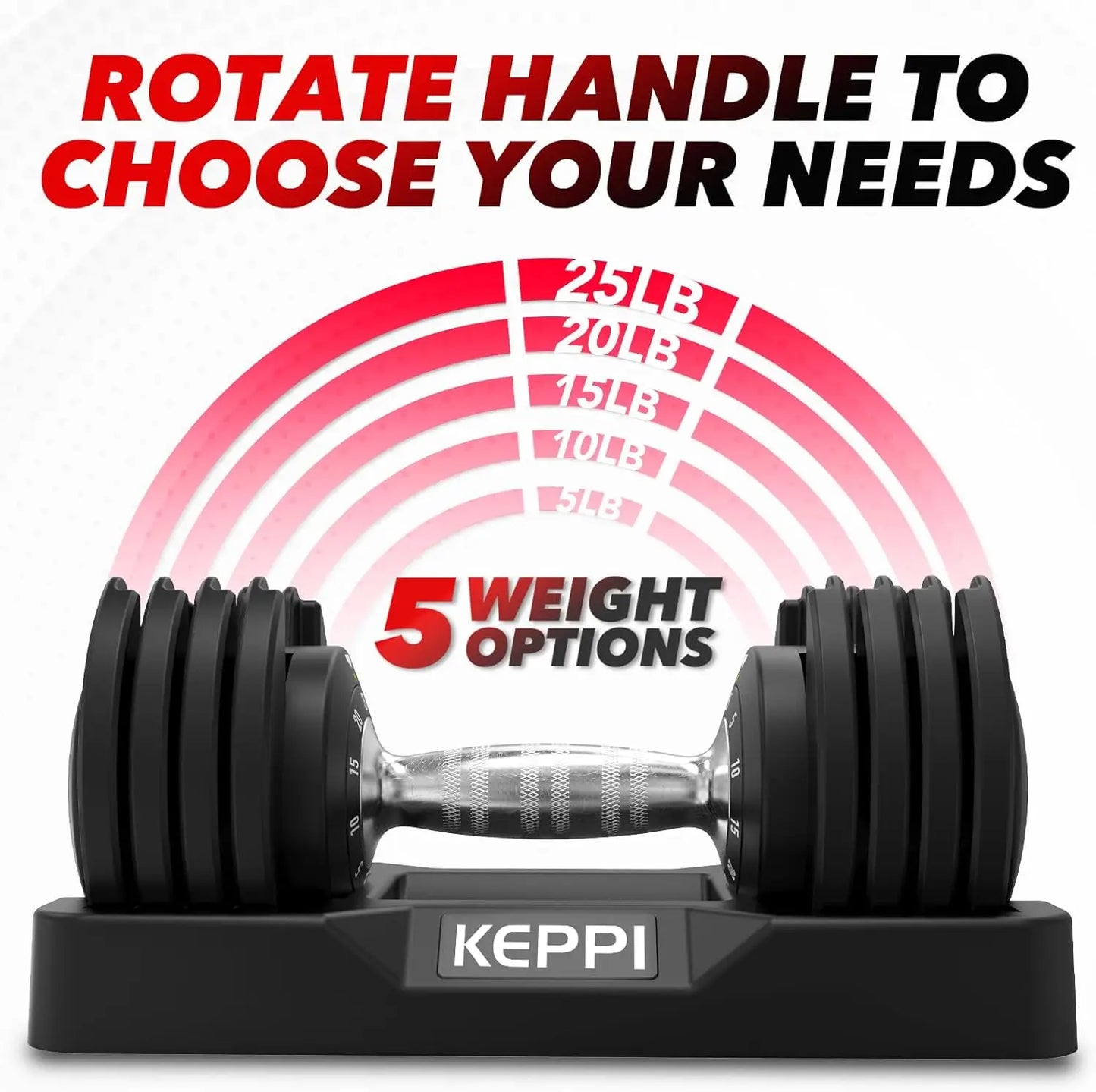 Adjustable Dumbbells Set 25-60lb, Quick Change Anti-Slip Handle for Full Body Home Workout