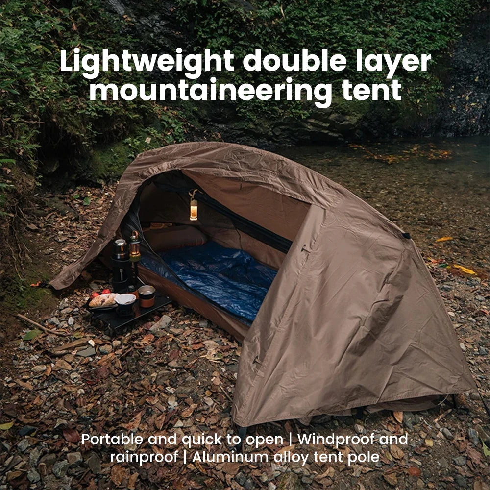 Lightweight Camping Camp bed Tent 1-2 Person Waterproof Sunproof Quick Setup 210D Oxford Backpacking Tent for Hiking Outdoor