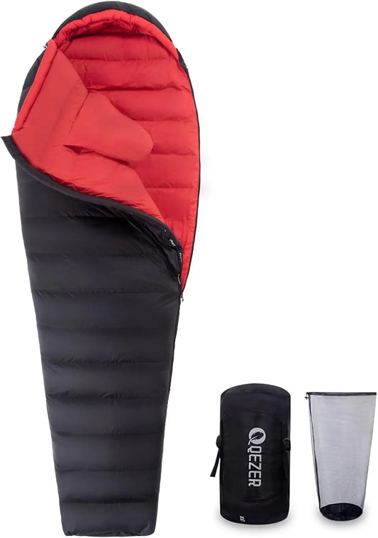 Ultralight Down Sleeping Bag for Adults, 600 Fill Power, Compact All Seasons for Backpacking Hiking Camping