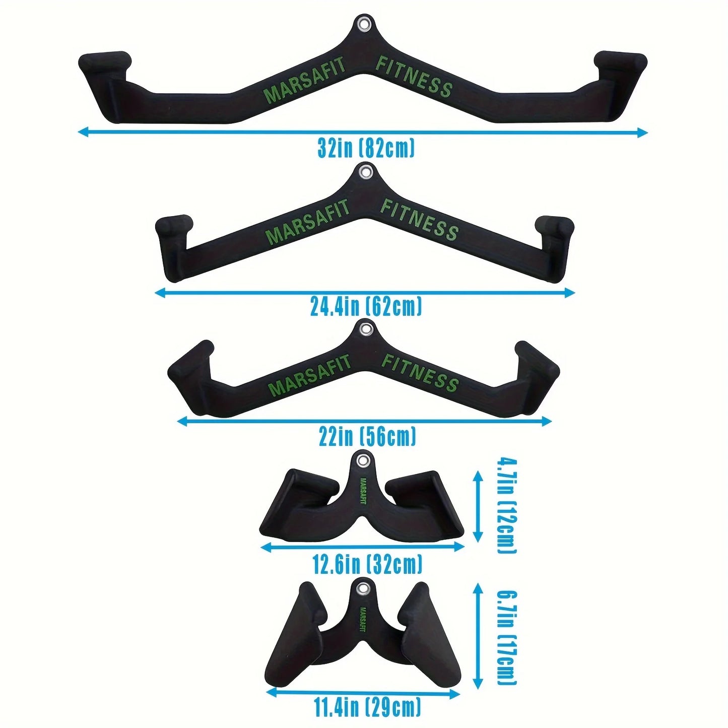 Home Gym Fitness Rowing T-bar V-bar Pulley Cable Machine Attachments Bicep Curl Tricep Lat pulldown Bar Back Strength Training