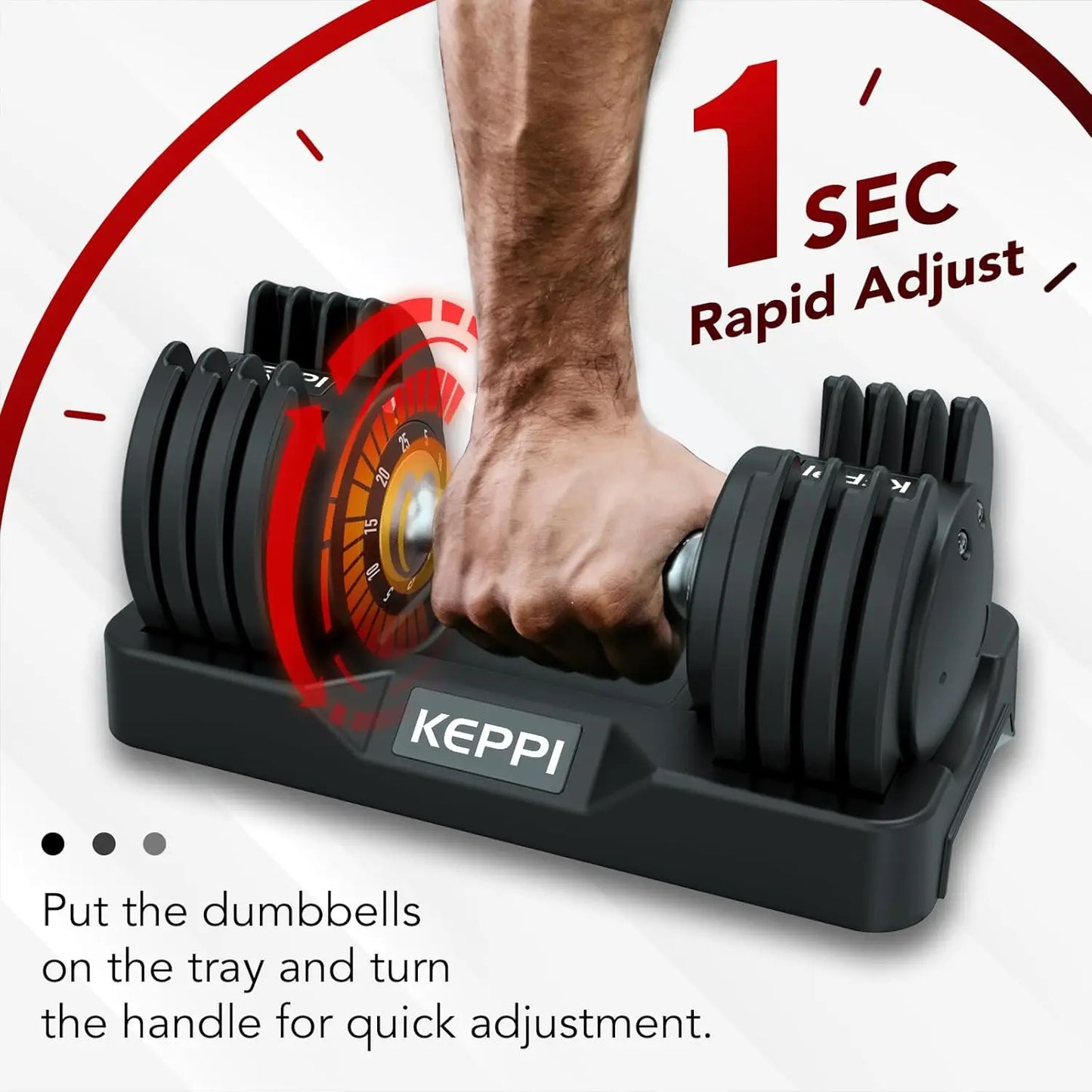 Adjustable Dumbbells Set 25-60lb, Quick Change Anti-Slip Handle for Full Body Home Workout
