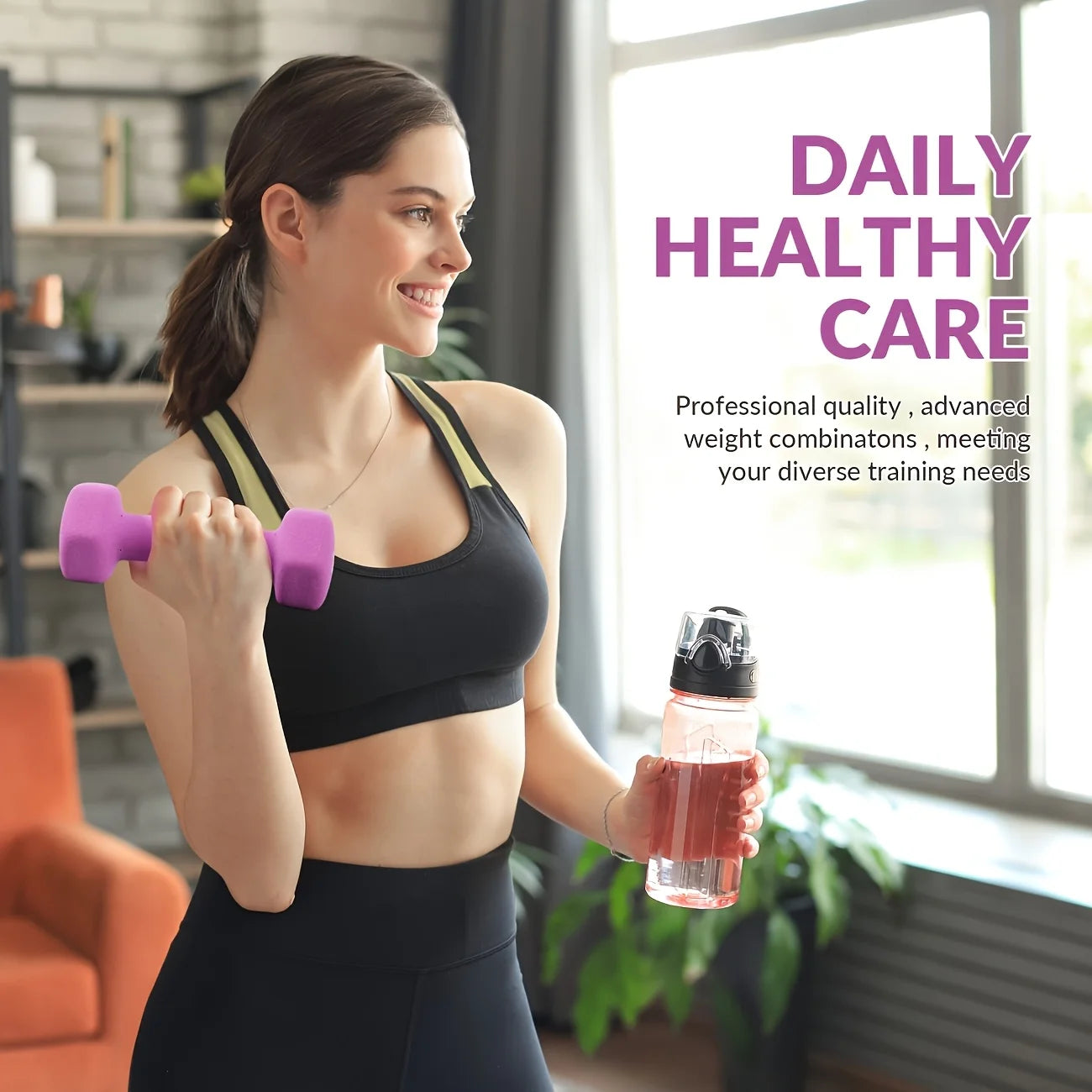 Petite But Powerful! Women's Dumbbell Combo (2/3/5lbs) Perfect for Home Workouts, Premium Rubber Coated Dumbbells for Women Set