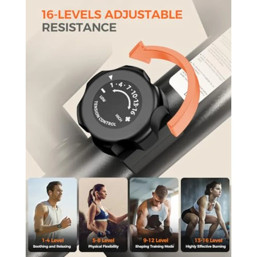 pooboo Elliptical Machine Elliptical Exercise Machine with 16-Level ResistanceHyper-Quiet Magnetic Driving System Elliptical Ma