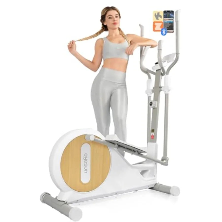 Elliptical Training Machines for Home with Hyper-Quiet Magnetic Driving System 330 LBS Loading Capacity Silver