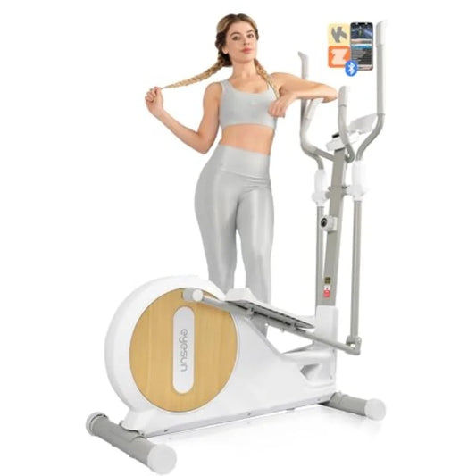 Elliptical Training Machines for Home with Hyper-Quiet Magnetic Driving System 330 LBS Loading Capacity Silver