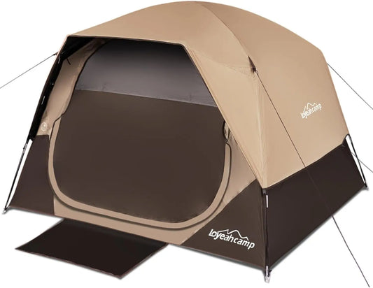 4-6 Person Blackout Camping Tent, Waterproof Family Dome Tent with Rainfly, Easy Setup for Outdoor Hiking