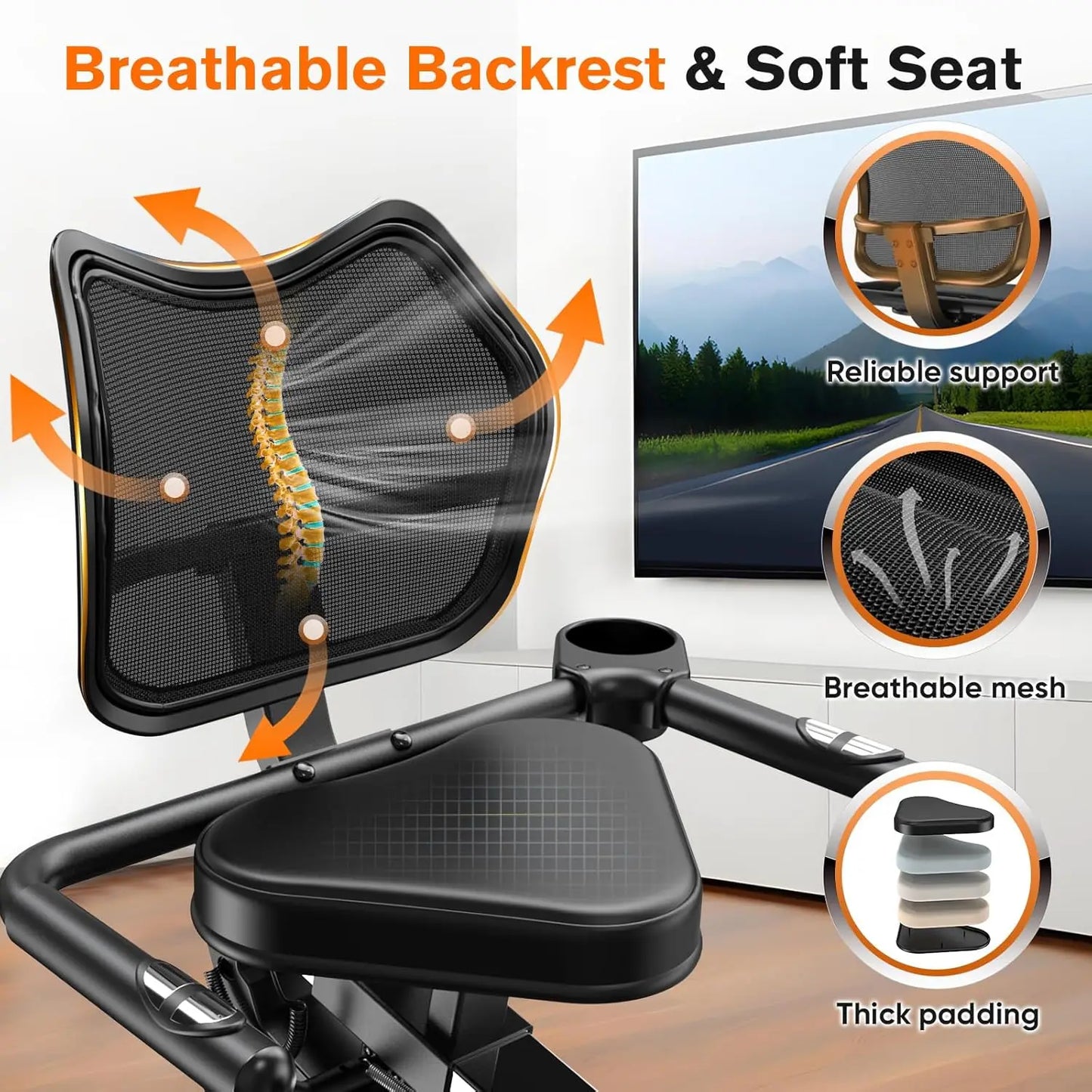 Recumbent Exercise Bike, Stationary Bikes for Home with Arm Exerciser, Magnetic Recumbent Bike with Ergonomic, Customized