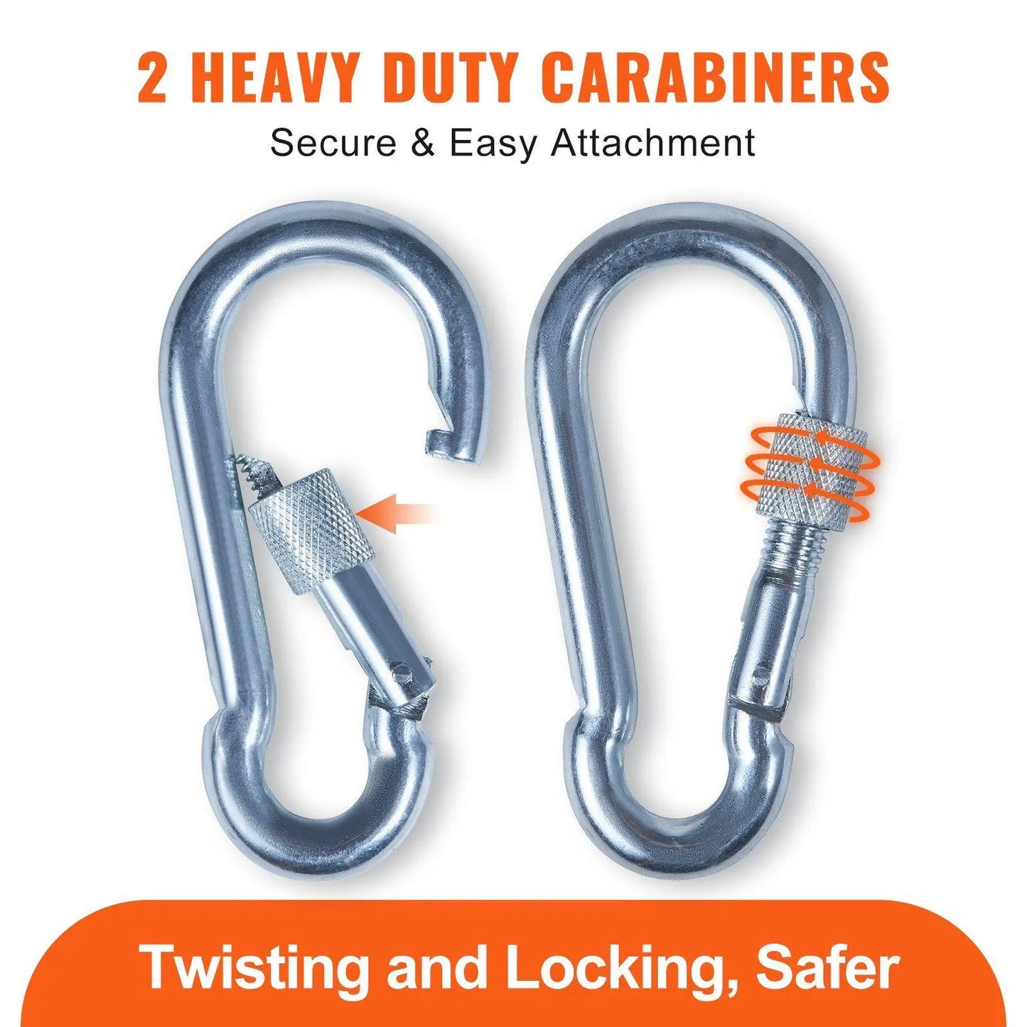 32ft 10mm Ultra Strong Static Climbing Rope 26KN Resistance 4% Stretch Protection Rope with 2 Clips and Bag