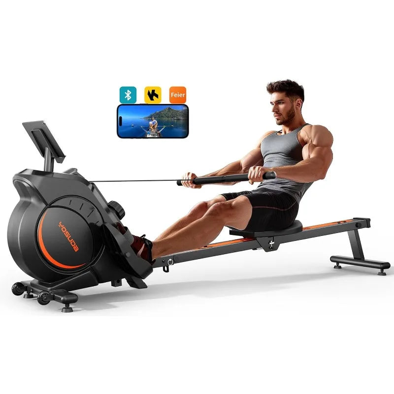 YOSUDA Magnetic Machine 350 LB Weight Capacity - Rower Machine with Bluetooth, App Supported, Tablet Holder and Seat Cushion