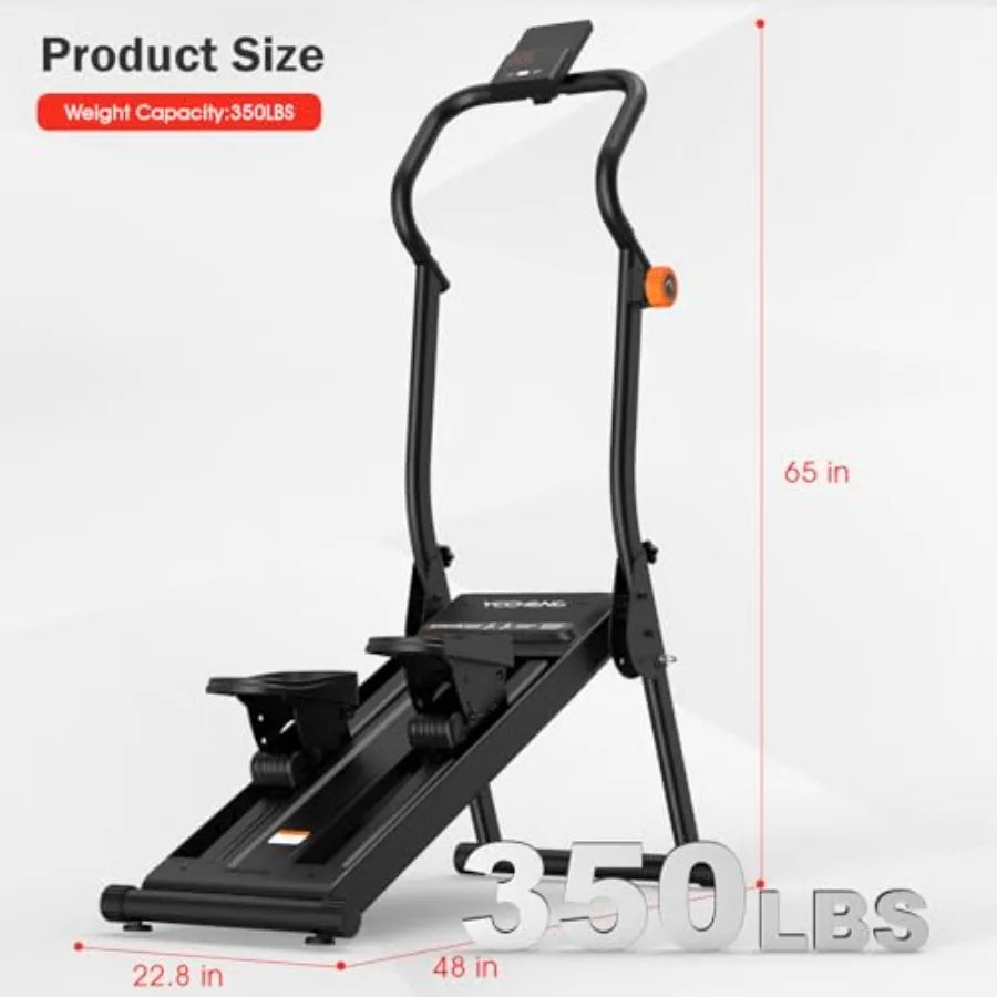Magnetic Stair Stepper with 8-Level Adjustable Resistance and LED Screen for Home Gym Foldable Vertical Climber in Black with 3