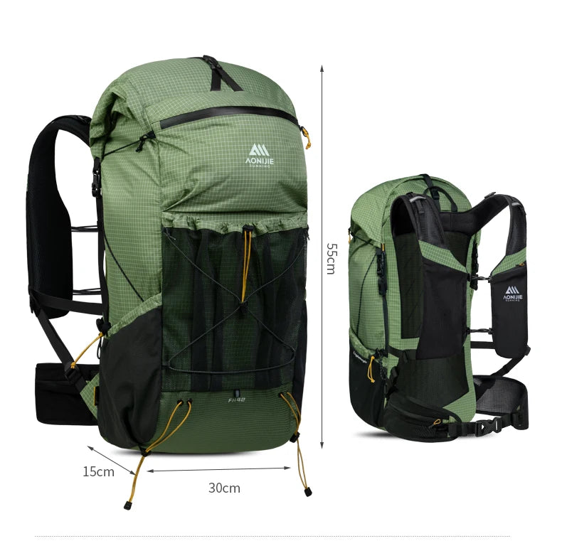AONIJIE 42L Large Capacity Hiking Backpack Camping Backpack with Rain Cover Lightweight Travel Bag Backpacking Backpack FH2542