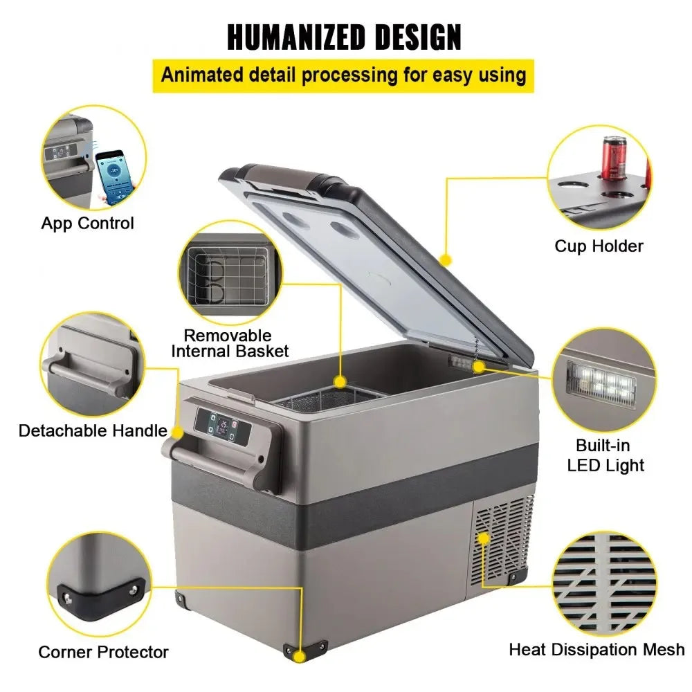 Sihao Portable Compressor Fridge Freezer 15L to 55L Mini Cooler for Outdoor Camping BBQ Picnic Vehicle RV Car Home Travel Use