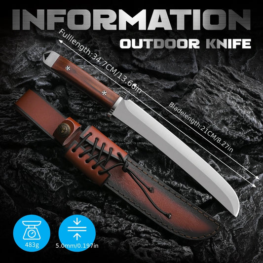 Professional High Hardness Cooking Knife Japanese Style Wooden Handle Knife with Knife Cover Kitchen Knife for Easy Kitchen
