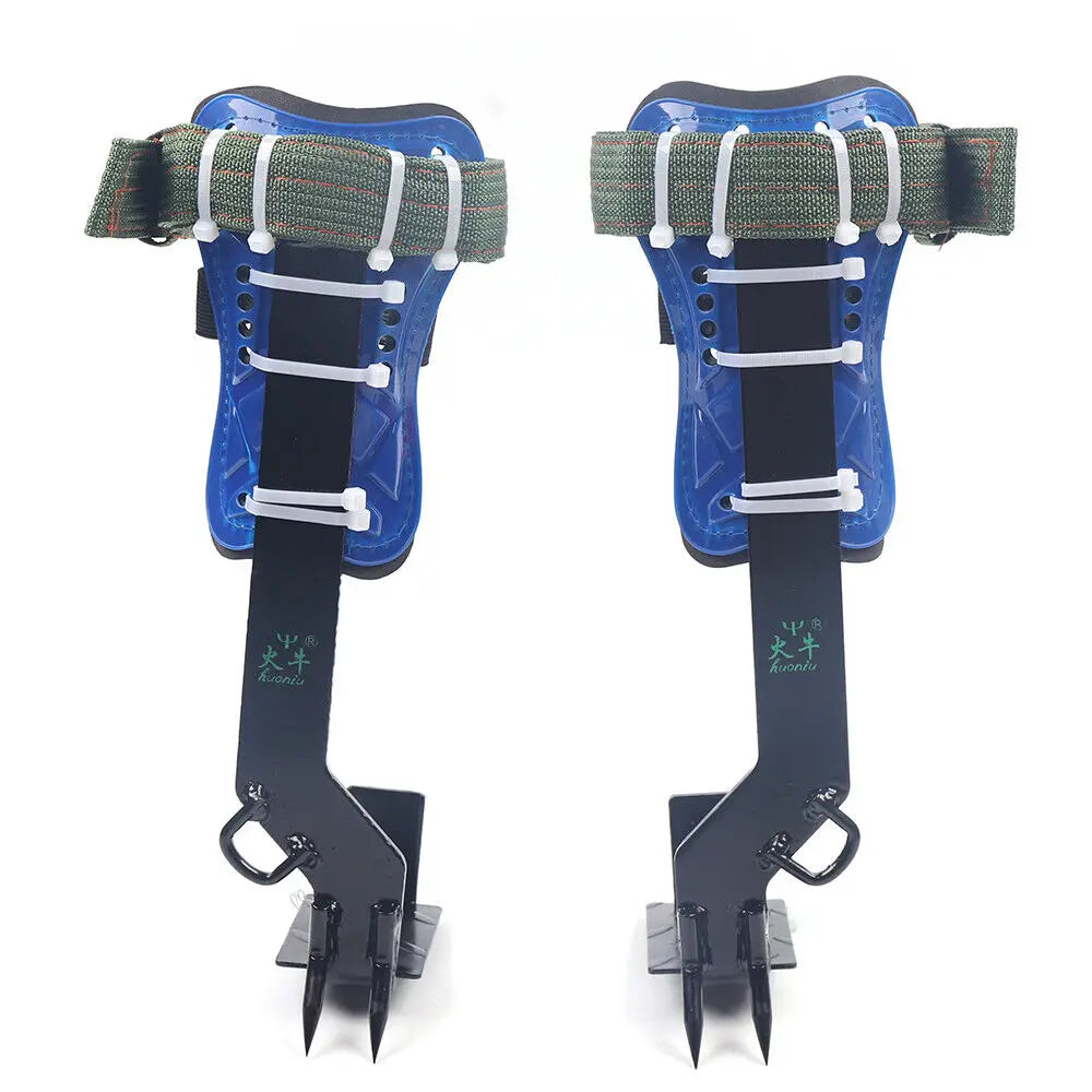 Adjust Tree/Pole Climbing Spike Set 2 Gear Safety Belt Rope Lanyard w/ Carabiner