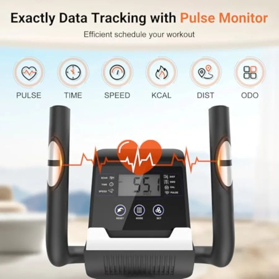 Home Gym Elliptical Exercise Machine with 500Lbs Max Weight Capacity Ultra-Silent Operation 14 and 8 Resistance Levels Durable