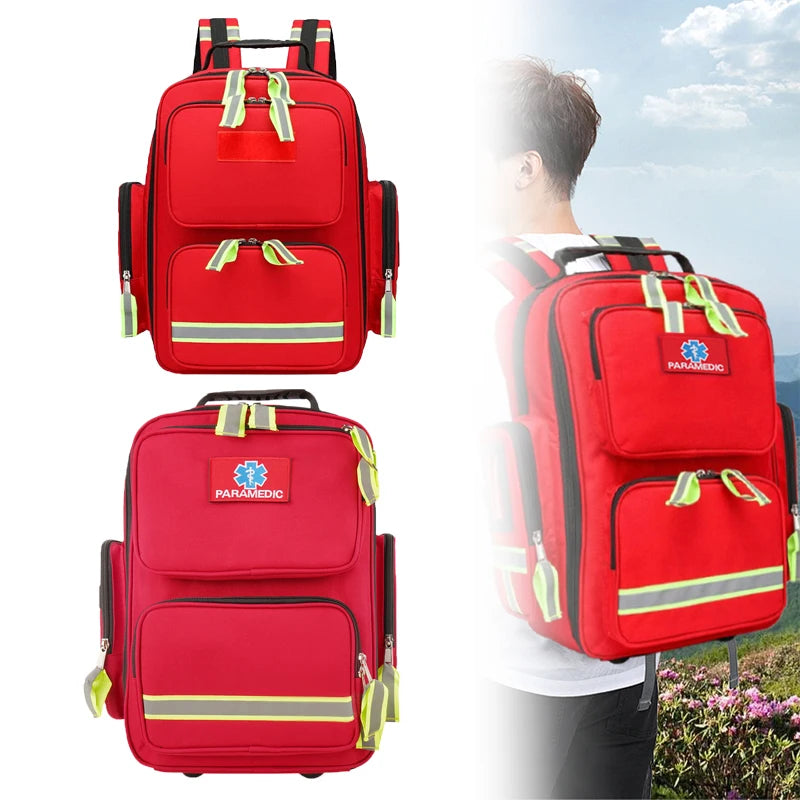 Outdoor backpacks medical bags emergency backpacks rescue camping survival bags  classified family first aid kits or waist bags