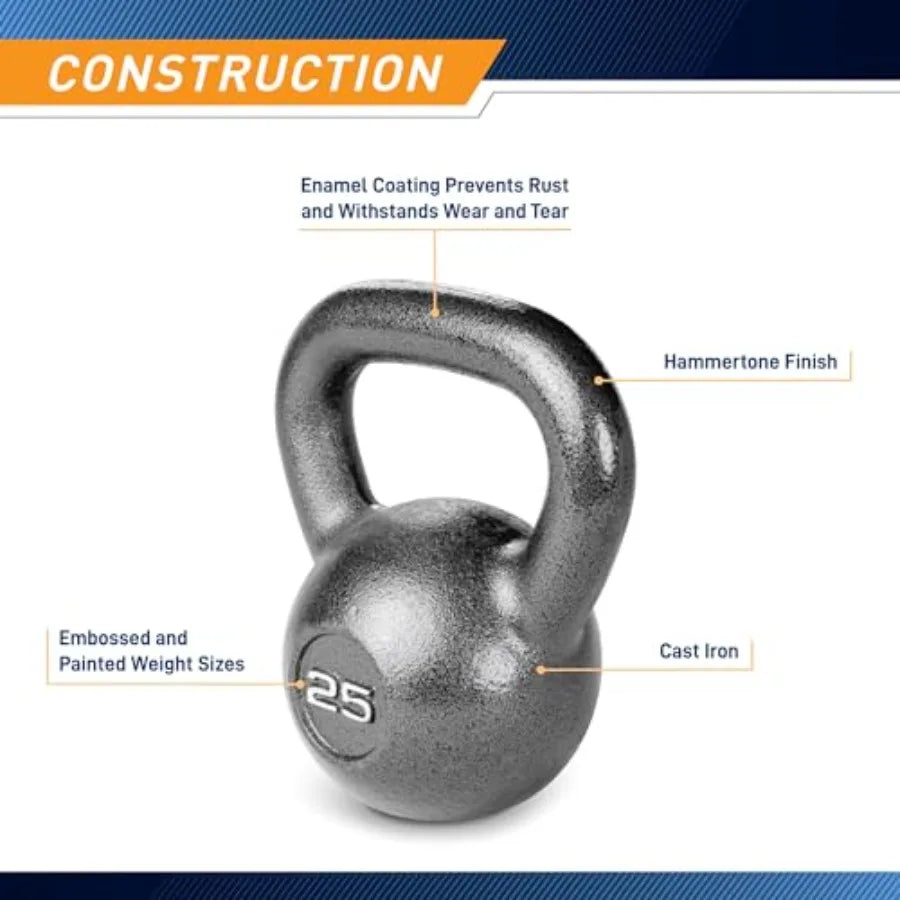 Marcy Hammertone Kettle Bells 10 to 55 lbs HKB Workout Weights Steel Black Durable Design for Strength Training Home Gym