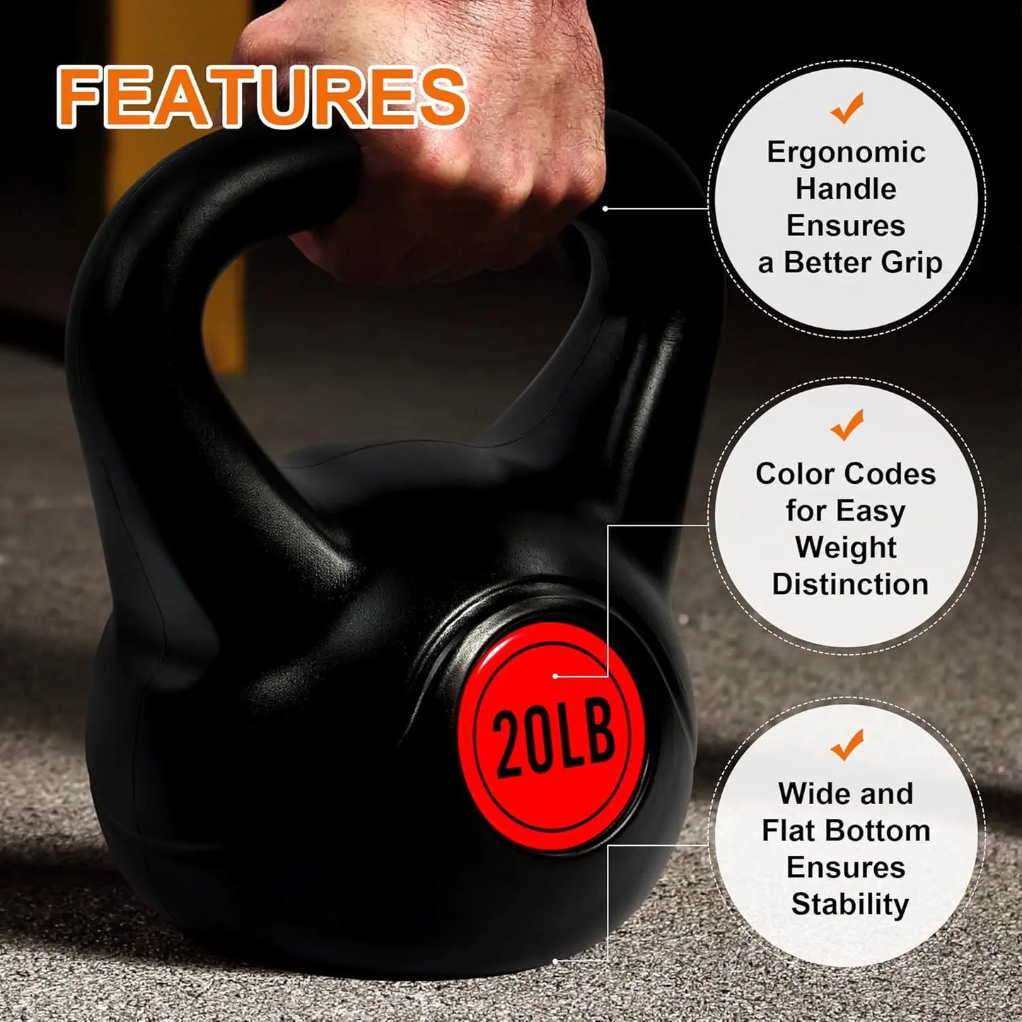 4-Piece Kettlebell Set for Strength Training with Ergonomic Handles and Durable Design