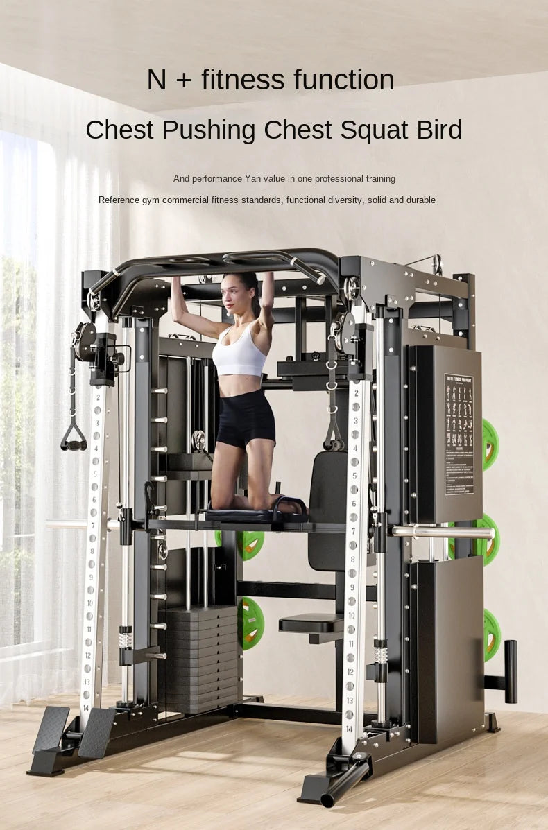Professional Smith Comprehensive Training Device,Household Multi-Functional Integrated Combination Fit Equipment Gantry Frame
