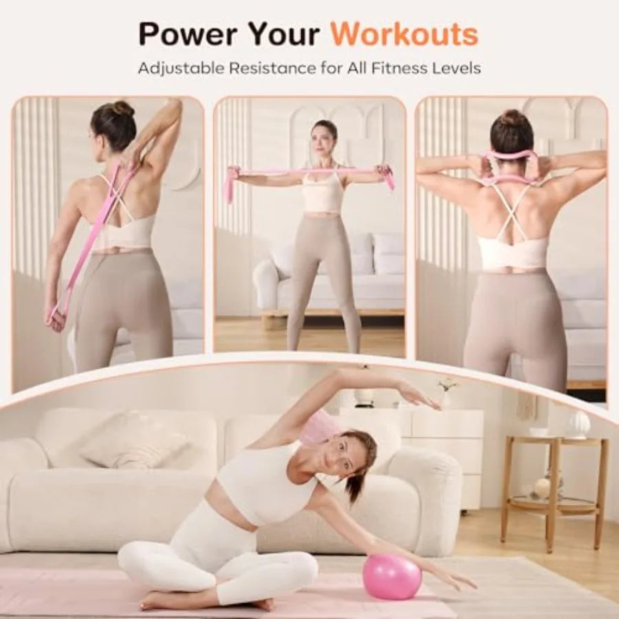Pilates Kit 13Pcs Home Pilates Essentials Workout Kit with 13 Ring 10 Ball and Resistance Bands for Women at Home Pilates Equip