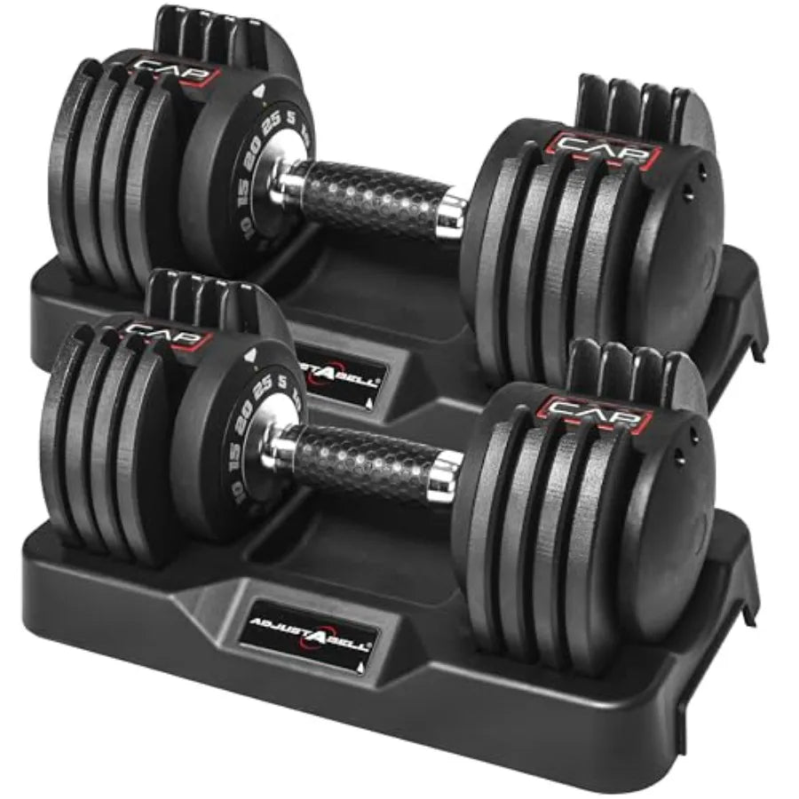 Adjustable Dumbbells 25 lb Pair with Contoured Full Rotation Handle Honeycomb Chrome and Black Handle for Home Gym Use