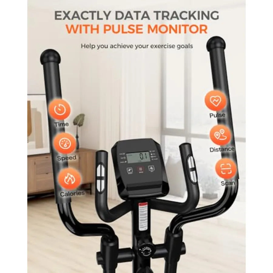 pooboo Elliptical Machine Elliptical Exercise Machine with 16-Level ResistanceHyper-Quiet Magnetic Driving System Elliptical Ma