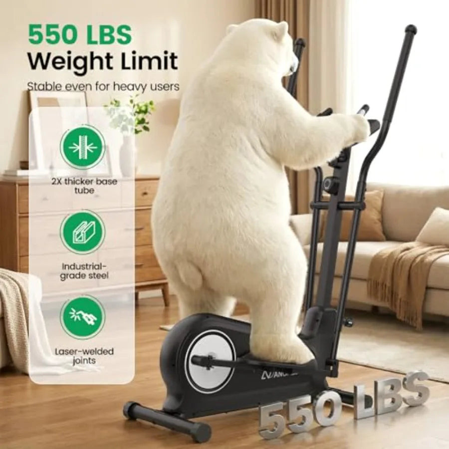 ANCHEER Elliptical Exercise Machine Elliptical Machine for Home Gym Exercise Equipment 550Lbs Max Weight Ultra-Silent Foldable