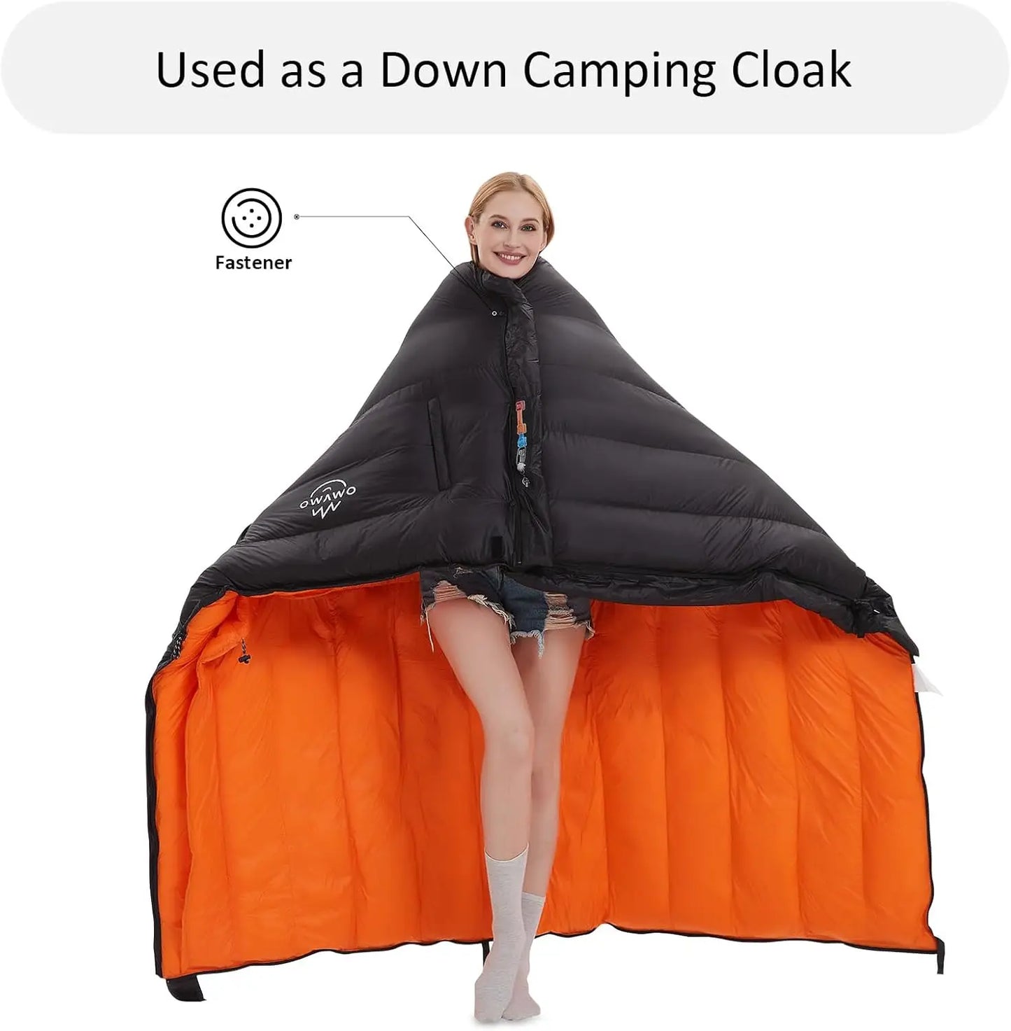 4 Season Ultralight Down Sleeping Bag for Adults with Arm Holes, Wearable for Backpacking Camping