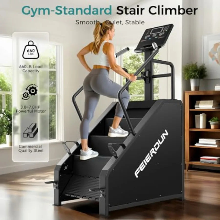 Home Gym Stair Stepper Machine Commercial Grade with LED Screen 15 Speed Levels for Cardio Lower Body Workouts 660LBS Capacity