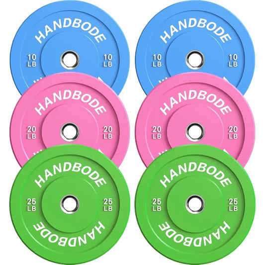 Colored Bumper Weight Plates Weight Plate Set 2-Inch 10/15/20/25/35/45/55 lb Barbell Weight Plates Set for Home Gym Rub