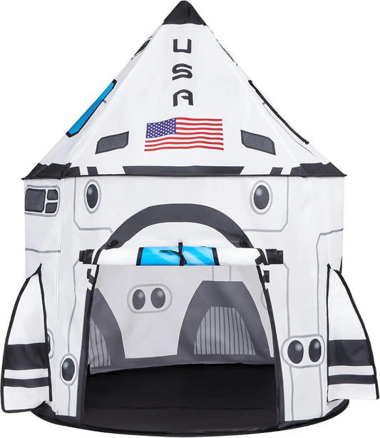 JOYFY Rocket Ship Play Tent Pop up Play Tent for Kids Indoor Outdoor Spaceship Playhouse Tent Set