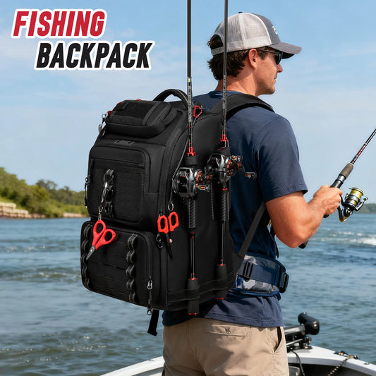 Multifunctional Fishing Tackle Backpack Fishing Tackle Storage Bag Lightweight Tackle Box for Outdoor Fishing Hunting Hiking