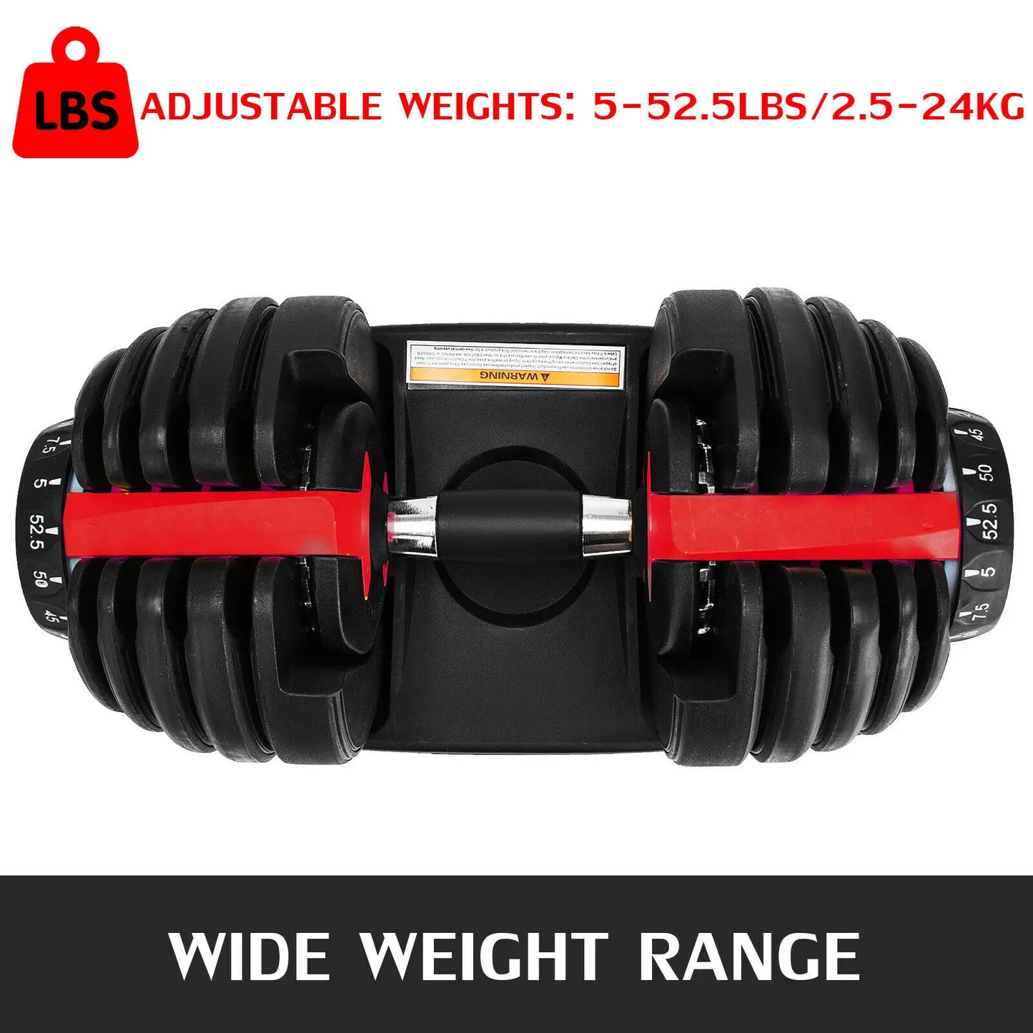 SIHAO 24KG Adjustable Dumbbells Set 2.5-24KG Weight Strength Training Fitness Workouts GYM Home Equipment For Exercise