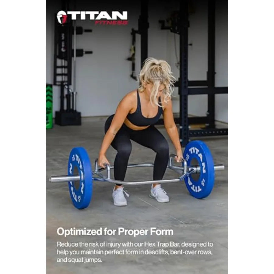 2in Hex Trap Bar Weightlifting Deadlift Squat Barbell Rated 500 LB Knurled Grips Bent Over Rows Squat Jumps