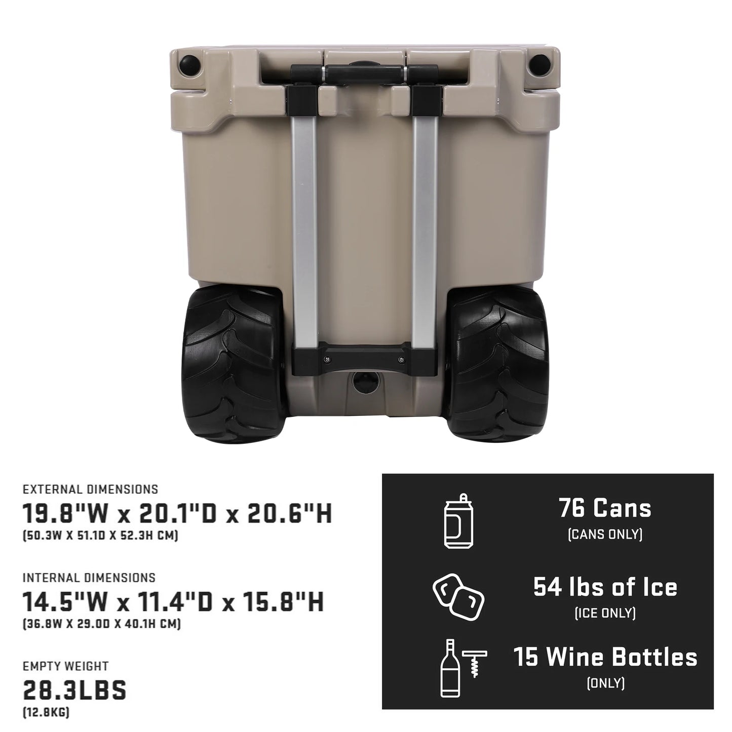 5L Insulated Wheeled Cooler with Retractable Handle Hard Cooler Outdoor Portable Cooler Box for The Beach Camping Picnics & More