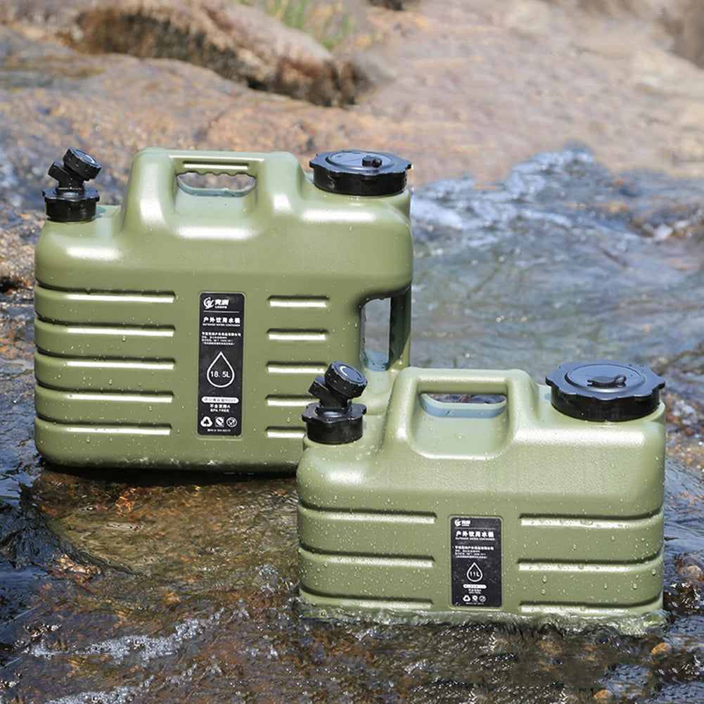 11L Camping Bucket Water Storage Large Capacity Portable Camp Water Bag with Detachable Faucet for Camping Fishing Picnic Hiking