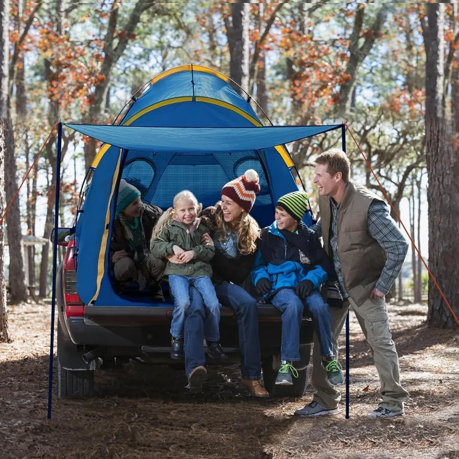 Pickup Truck Tent with Awning ShadeWaterproof PU5000mm Ox for 5.56.3 FT Truck Bed for Camping Travel Outdoor Activities for Che