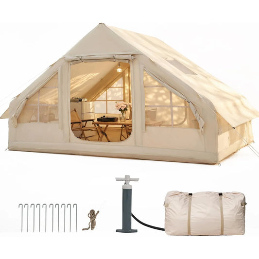 Inflatable Camping Tent 4 to 8 Person Instant Setup Waterproof Windproof UV Protection Lightweight Portable