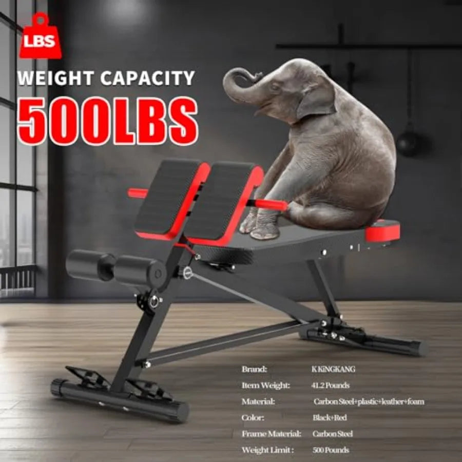 Multi-Functional Weight Bench,Roman Chair Adjustable Workout Bench for Home Gym Equipment Full Body Workout Adjusts to Decline o
