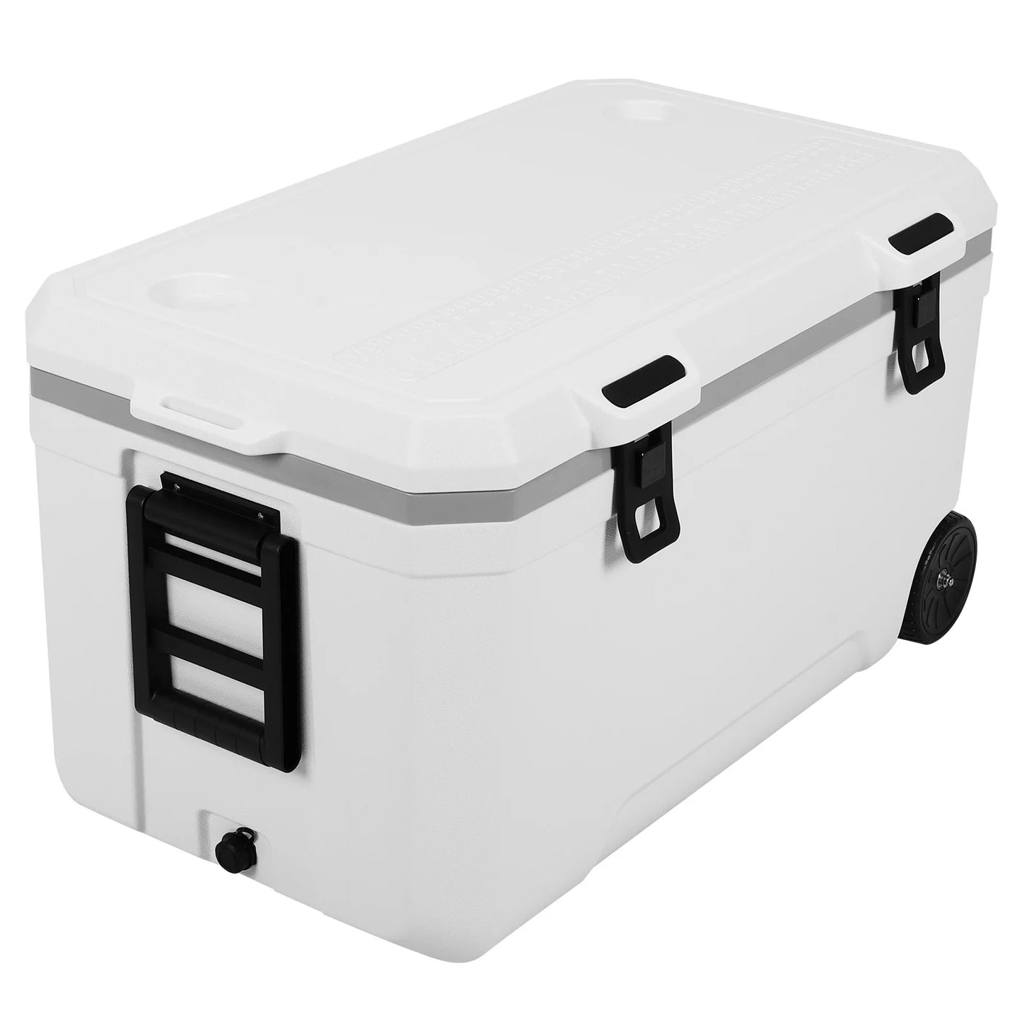 120L Portable Rolling Cooler with Wheels Ultra-Light Hard Cooler Leak-Resistant Large Capacity for Outdoor Camping and Fishing