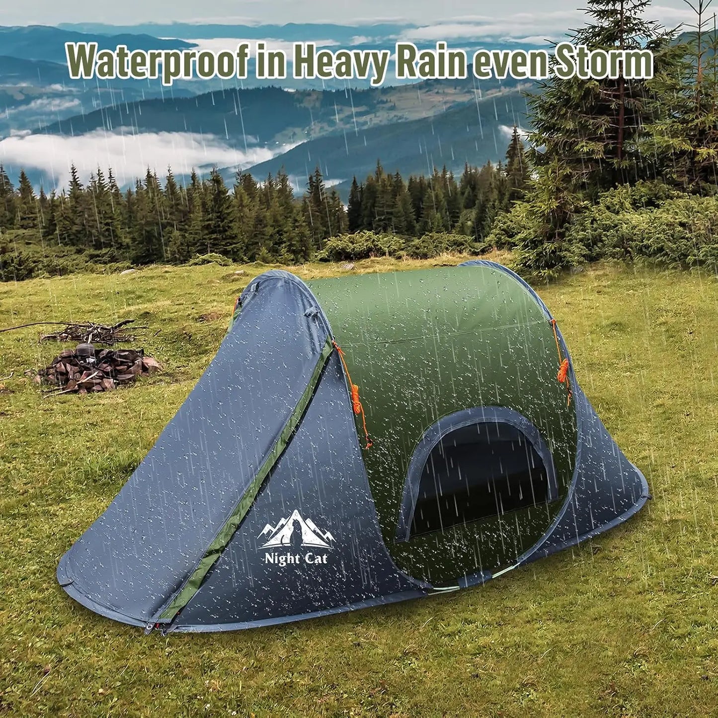 Instant Pop-Up Camping Tent: Waterproof, Easy Setup, 1-Person Outdoor Shelter