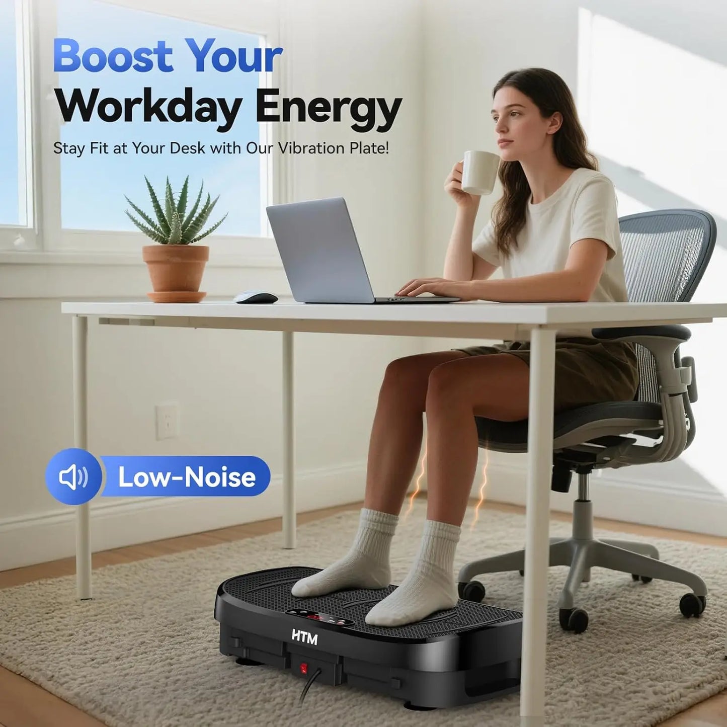 Vibration Plate Fitness Platform 120Levels Silent Operation Non-Slip Whole Body Exercise Board Home Gym Weight Loss Muscle Relax