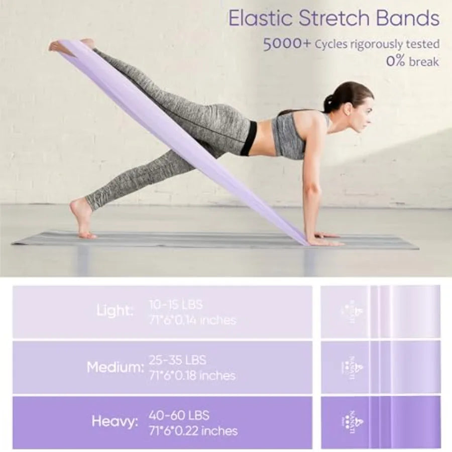 Pilates Kit 18PCS for Women Home Workouts Pilates Equipment with 14.5 Ring and Ball 7 Resistance Bands Ankle Weights Sliders Gr