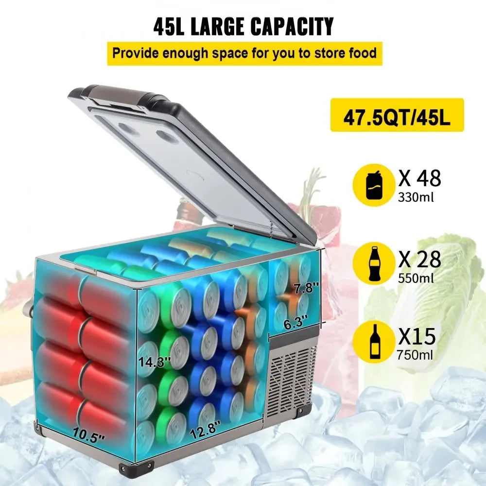 Sihao Portable Compressor Fridge Freezer 15L to 55L Mini Cooler for Outdoor Camping BBQ Picnic Vehicle RV Car Home Travel Use