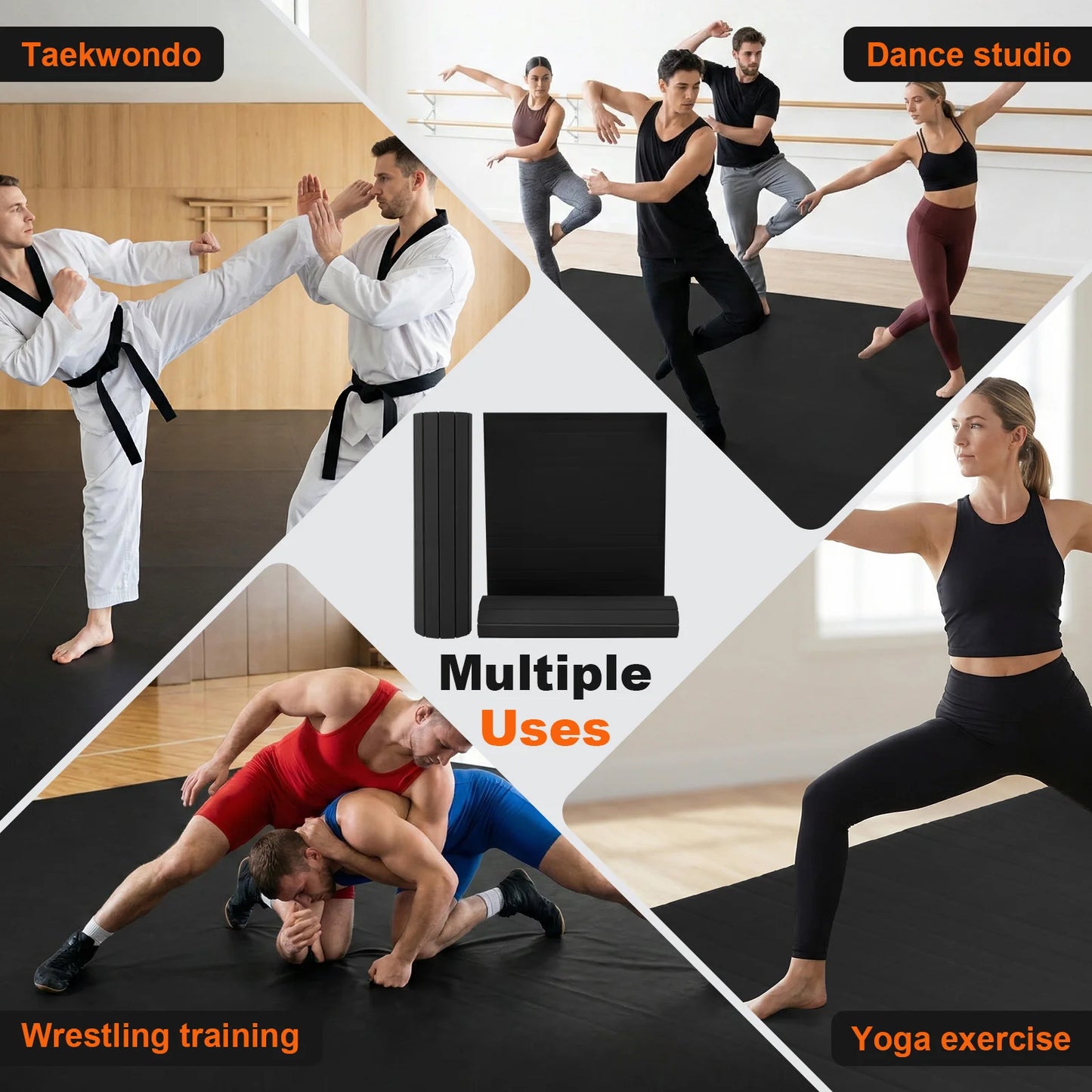 BJJ Jiu Jitsu Mats 118.11x59.06x1.18inch Indoor Gymnastics Track Exercise Mat with Non-Slip Surface for Pilates Stretching Yoga