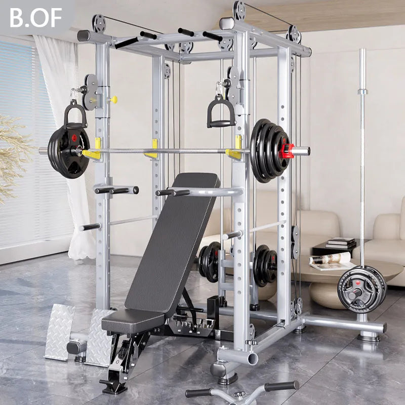 Smith Machine Integrated Training Machine Multifunctional Squat Stand Physical Exercise Sports Fitness Equipment Men